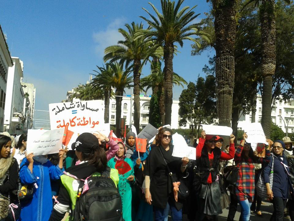 Marcha de mujeres en Rabat