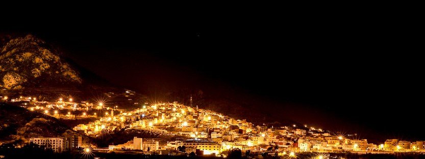 vista de Tetuán de noche