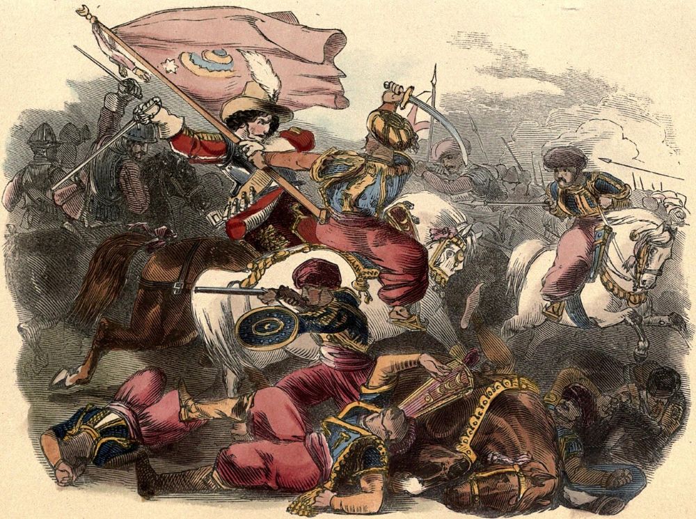 grabado combate ingleses contra moriscos en Tánger