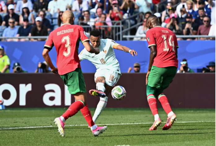 Mbappé marca el primer gol ante Marruecos