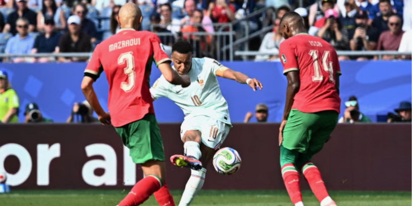 Mbappé marca el primer gol ante Marruecos