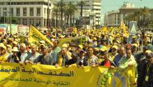 Manifestación del sindicato CDT marroquí