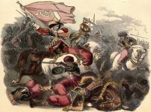 grabado combate ingleses contra moriscos en Tánger