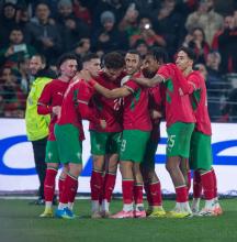 Jugadores de Marruecos celebran un gol Jugadores de Marruecos celebran un gol